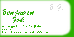 benjamin fok business card